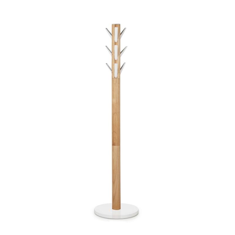 Umbra 320361 Flapper 16 x 66" MDF and Steel Coat Rack - White / Natural