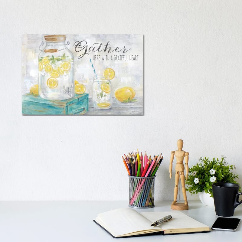 iCanvas "Gather Here Country Lemons Landscape" by Cynthia Coulter Canvas Print - 8x12x0.75