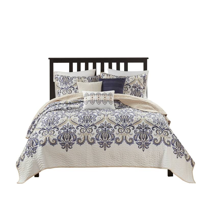 GDF Studio - Cali Reversible Paisley Quilt Set with Throw Pillows