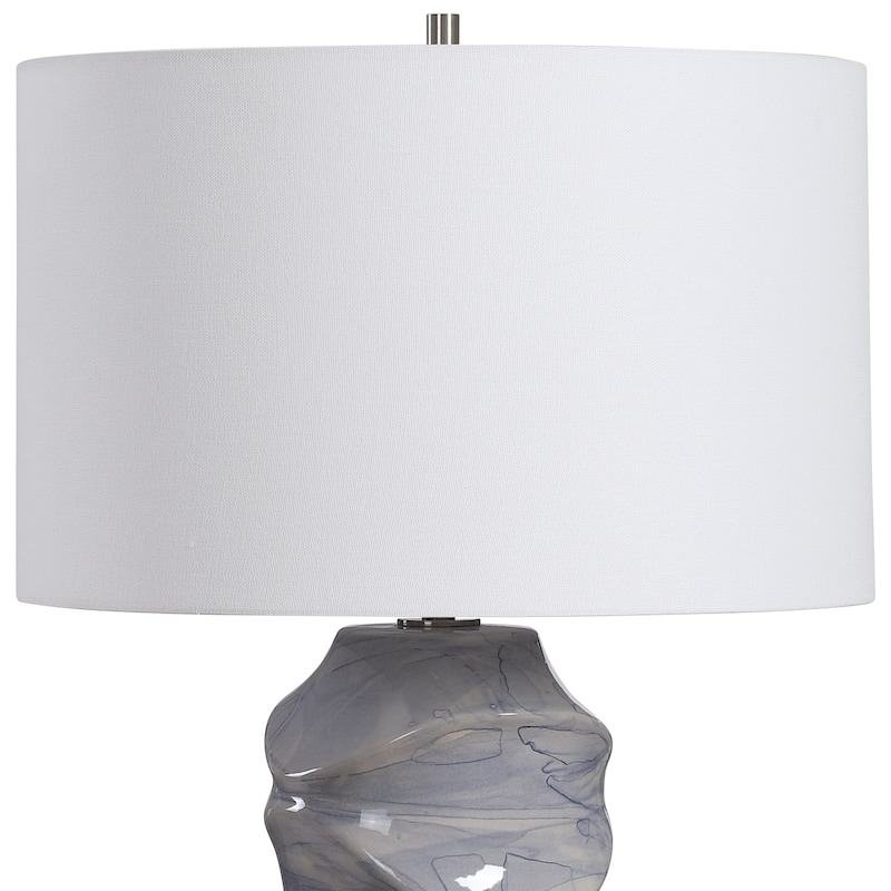 Uttermost Waves Blue and White Table Lamp