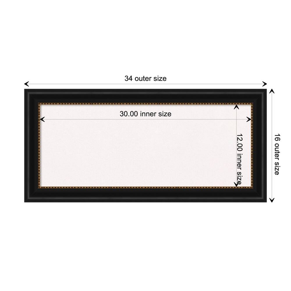 Manhattan Black Framed White Corkboard Bulletin Board