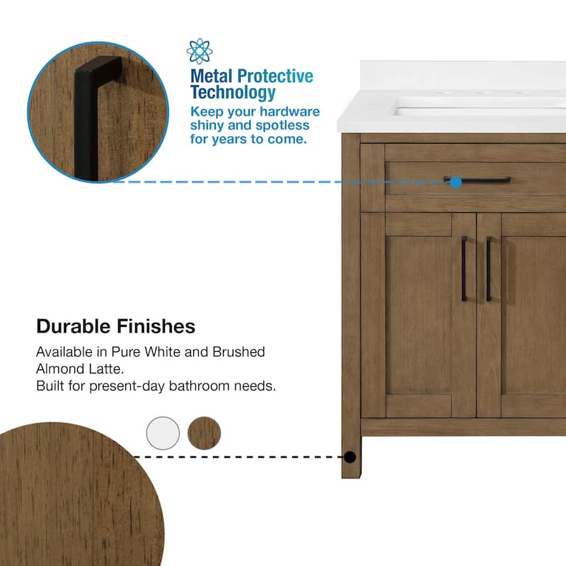 OVE Decors Tahoe 48 in. Double Sink Bathroom Vanity in Brushed Almond Latte