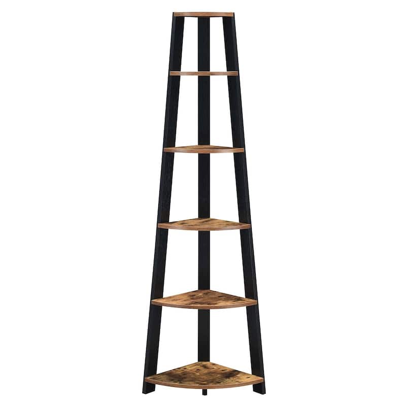 5 Tier Corner Shelves Bookshelf - Home Organization Storage Unit - Modern Design - 16.5