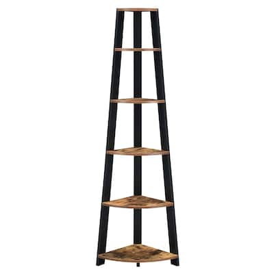 5 Tier Corner Shelves Bookshelf - Home Organization Storage Unit - Modern Design - 16.5
