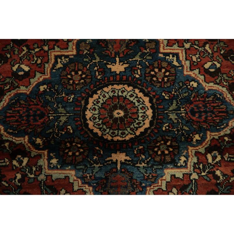 Hand Knotted Oriental 100% Wool Carpet Traditional Floral Oranges & Rust Hamedan Area Rug - 5' 0'' X 3' 6''
