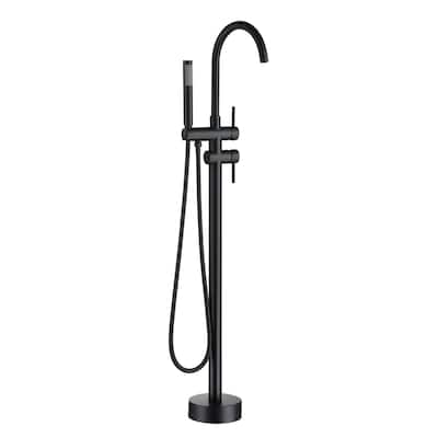 Freestanding Floor Mount 2-Handle Bath Tub Filler Faucet with Handheld Shower