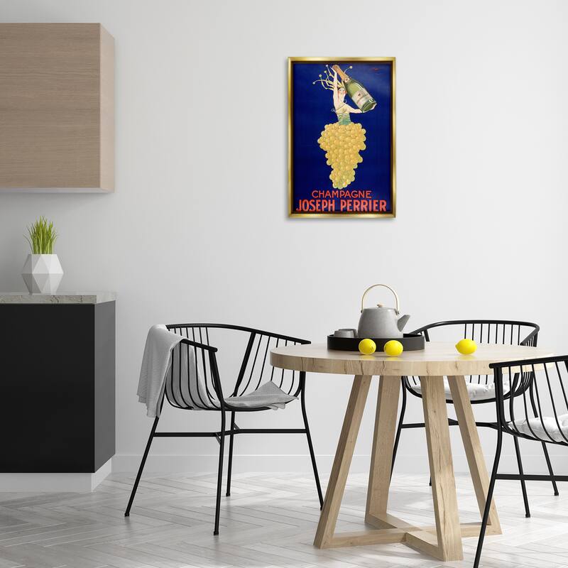 Stupell Vintage Perrier Champagne Framed Floater Canvas Wall Art Design By Marcus Jules