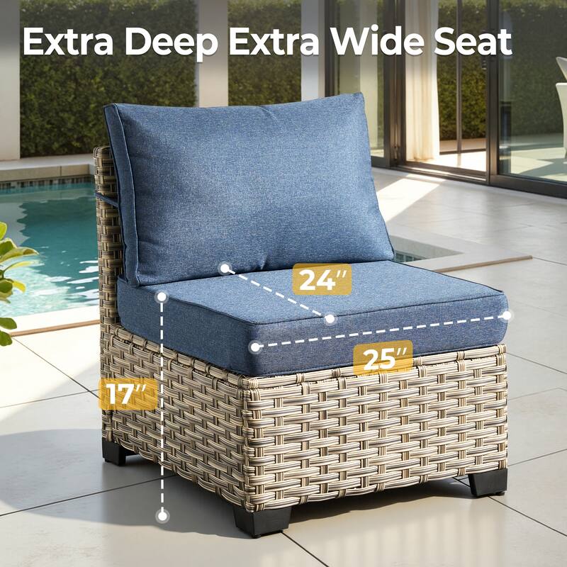 HOOOWOOO 13-piece Outdoor Wicker Furniture Swivel Chair Set with 54" Fire Pit Table