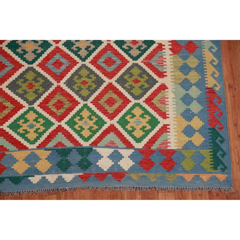 Kilim Oriental Area Rug Flatweave Wool Carpet - 5'11" x 8'3"