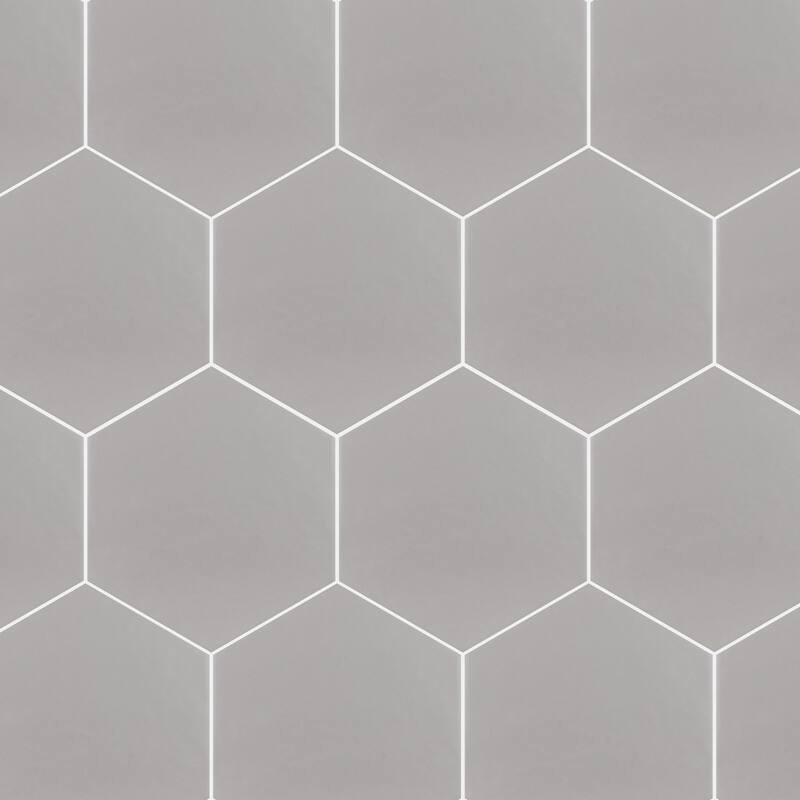 Merola Tile Hexatile Matte Gris 7" x 8" Porcelain Floor and Wall Tile