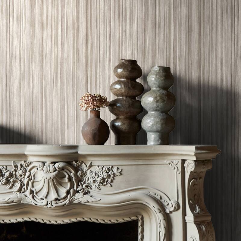Linear Luxe Pewter Wallpaper