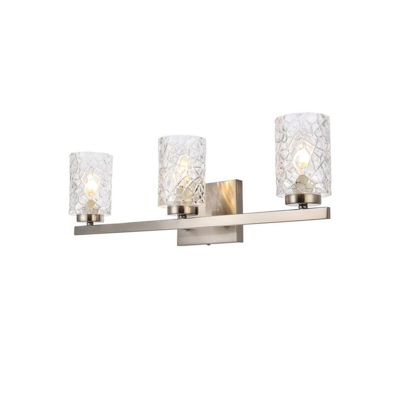 Cara 3 Light Bath Sconce with Clear Shade