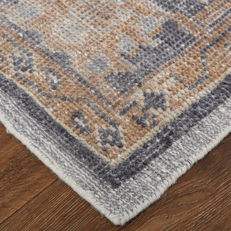 Tierney Eco Friendly PET Oushak Rug, Stone Blue/Apricot Tan, Area Rug