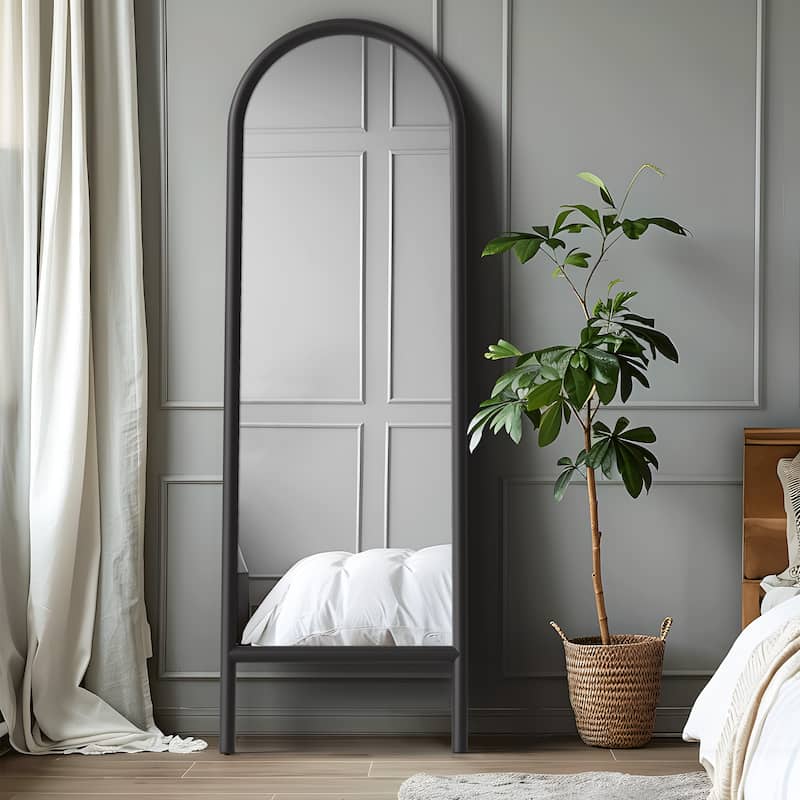 Wooden Frame Ladder-Style Wall Mirror - 64*21