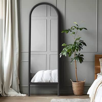 Wooden Frame Ladder-Style Wall Mirror - 64*21