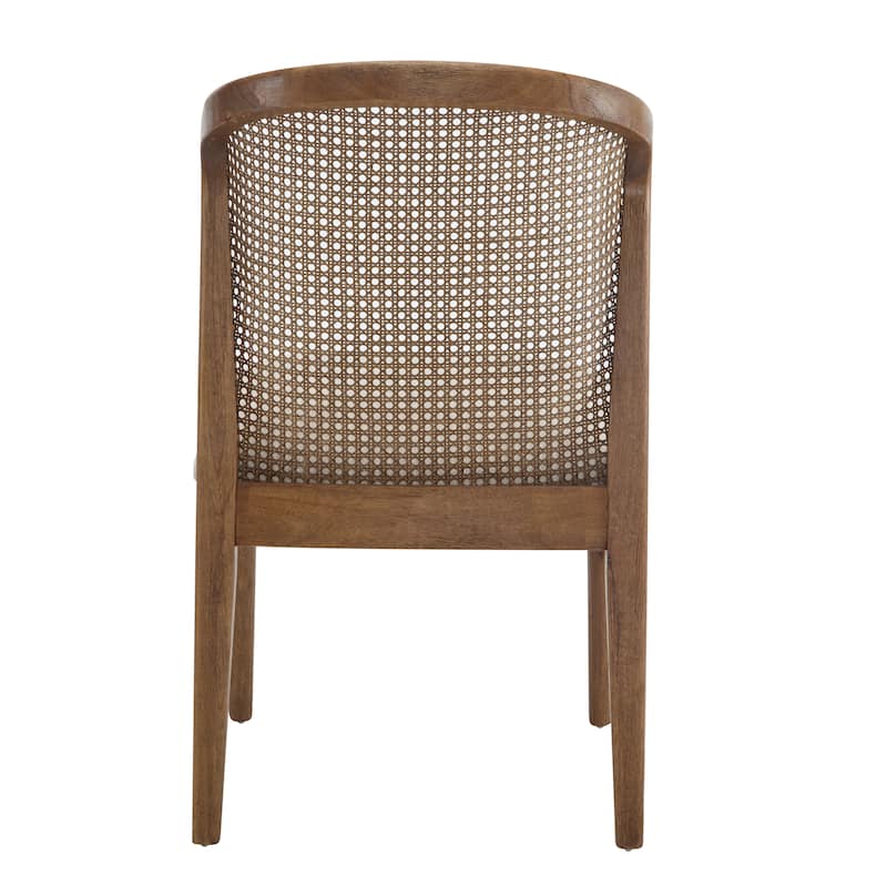 Whim Dining side Chair with Rustic Rubberwood Frame and Woven Cane Backrest (Set of 2) by Christopher Knight Home
