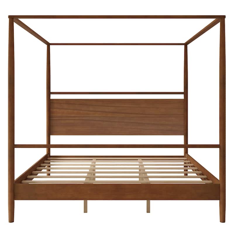 King Solid Wood Canopy Bed Frame