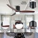 preview thumbnail 9 of 157, YUHAO SylvanAir Modern 52 in. Flush Mount Outdoor/Indoor Ceiling Fan with 3 Solid Wood Blades and DC Reversible Motor