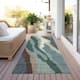 Machine Washable Indoor/ Outdoor Abstract Contemporary Chantille Rug