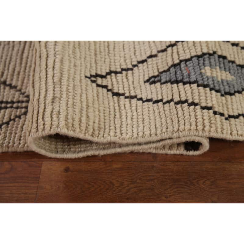 Earth Tone Moroccan Oriental Area Rug Hand-Knotted Wool Carpet - 8'9"x 12'9"