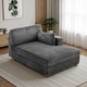 preview thumbnail 4 of 150, 42" W Plush Corduroy Upholstered Chaise Lounge Sleeper for Living