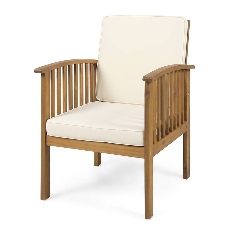 Casa Acacia Outdoor Acacia Wood Club Chairs(Set of 2) by Christopher