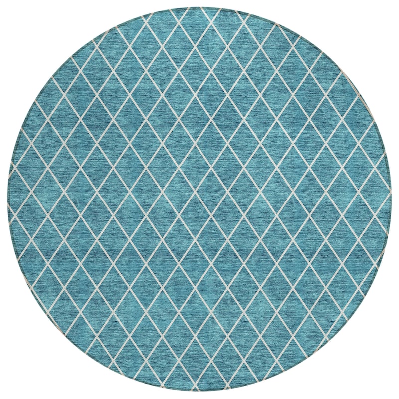 Machine Washable Indoor/ Outdoor Chantille Diamond Trellis Rug