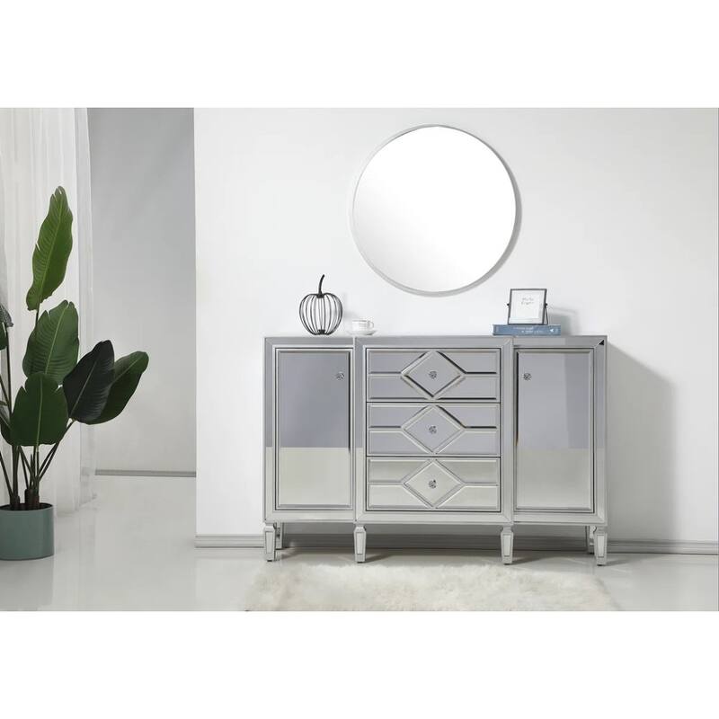 2-Door Mirrored Accent Cabinet