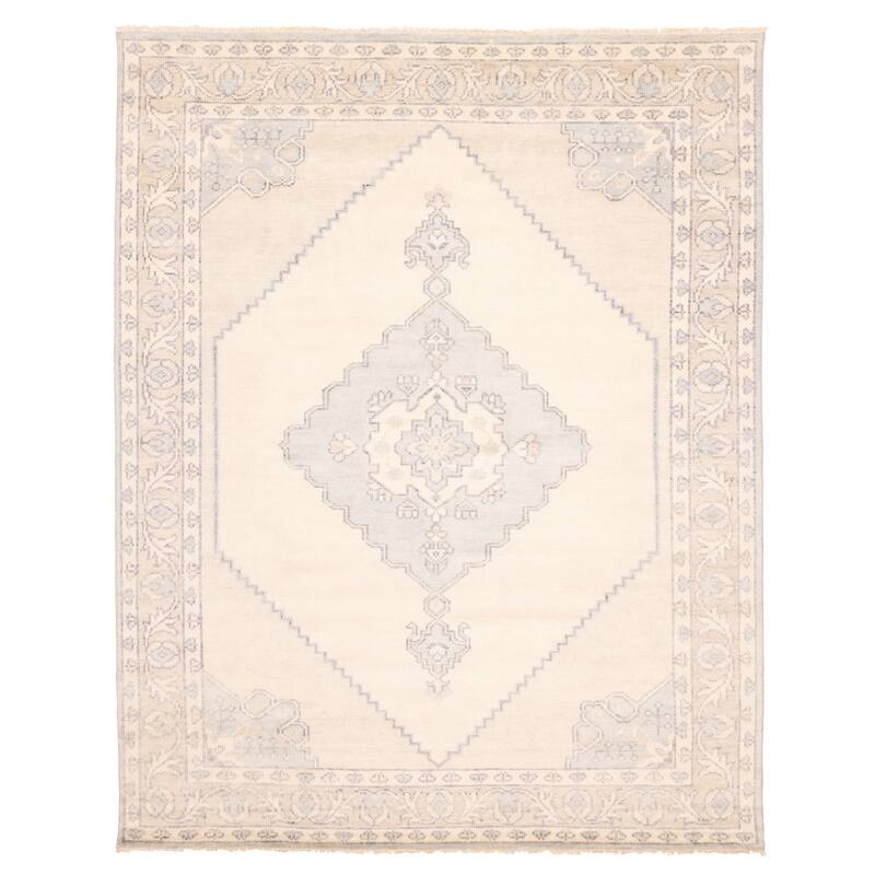ECARPETGALLERY Hand-knotted Jules Serapi Cream Wool Rug - 8'0 x 9'10