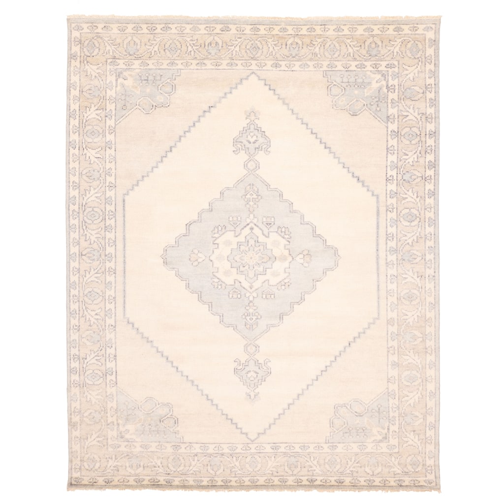 ECARPETGALLERY Hand-knotted Jules Serapi Cream Wool Rug - 8'0 x 9'10