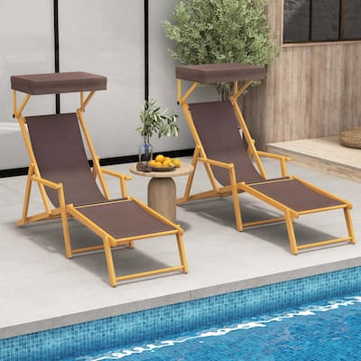 Lounge Chair Outdoor Foldable Beach Chaise Lounge Camping Chair