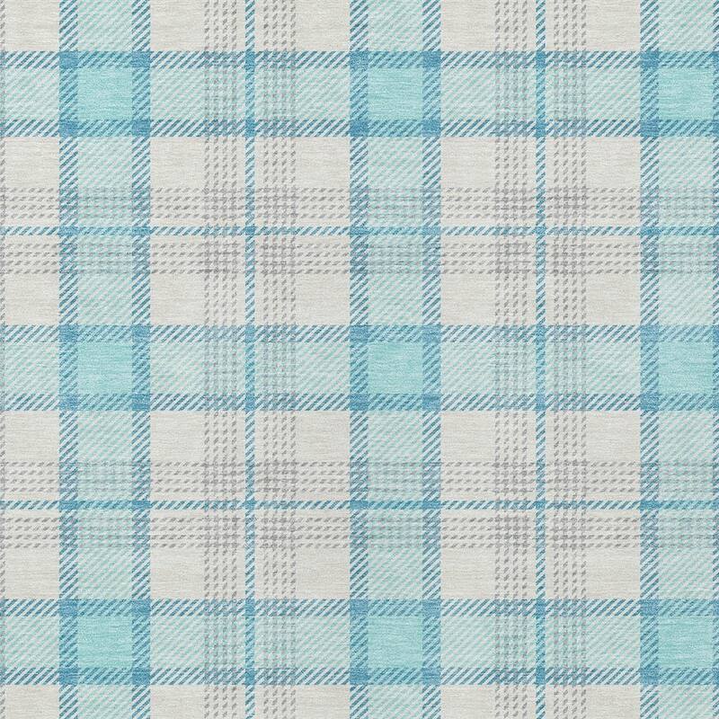 HomeRoots Plaid Transitional Rectangle Outdoor Rug