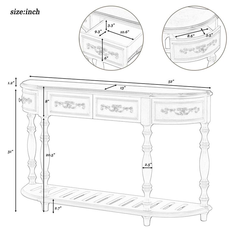 Modern and Contemporary Curved Console Table