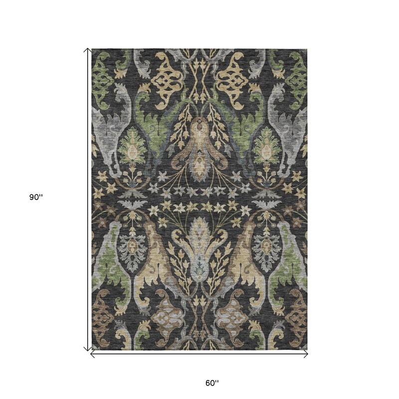 HomeRoots Floral Transitional Rectangle Outdoor Rug