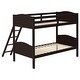preview thumbnail 9 of 22, Twin over Twin Bunk Bed with Camelback Headboard & Guardrails, White