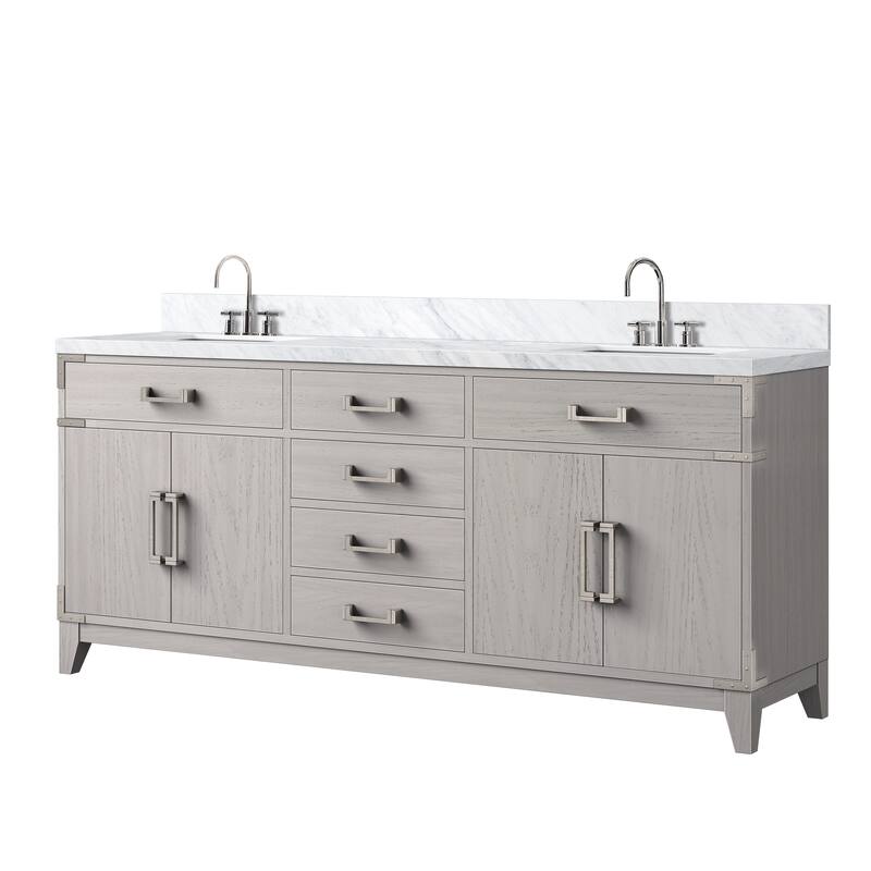Laurel Bath Vanity Carrara Marble Top, Sink and Faucet