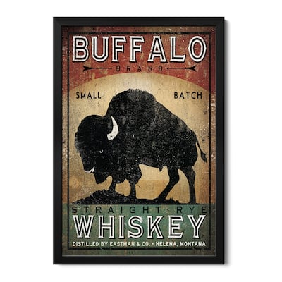 Buffalo Brand Small Batch Straight Rye Whiskey Premium Framed Poster by Ryan Fowler