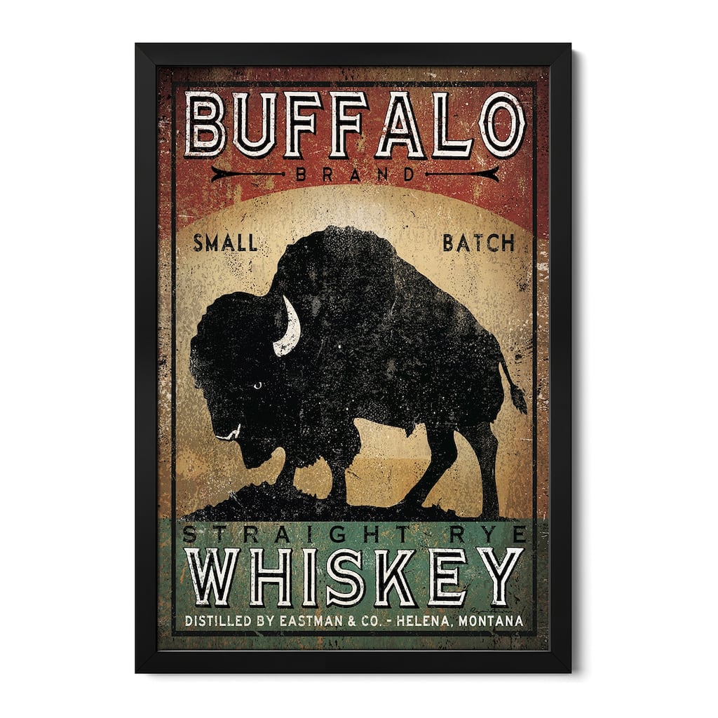 Buffalo Brand Small Batch Straight Rye Whiskey Premium Framed Poster by Ryan Fowler