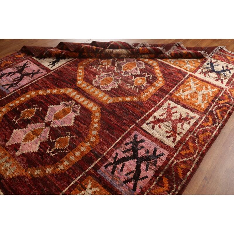 Tribal Geometric Moroccan Oriental Area Rug Hand-knotted Wool Carpet - 6'9" x 10'0"