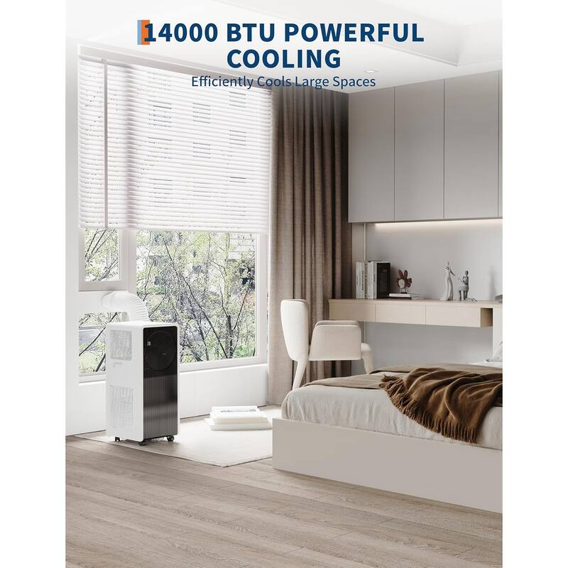 14,000 BTU Portable Air Conditioners, Quiet Air Conditioner Up to 750 Sq.Ft, 3-In-1 AC Unit