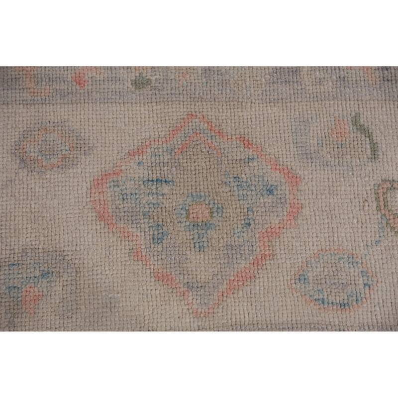 Hand Knotted Oriental 100% Wool Carpet Transitional Geometric Navy Blue & Blues Oushak Area Rug - 12' 3'' X 9' 0''