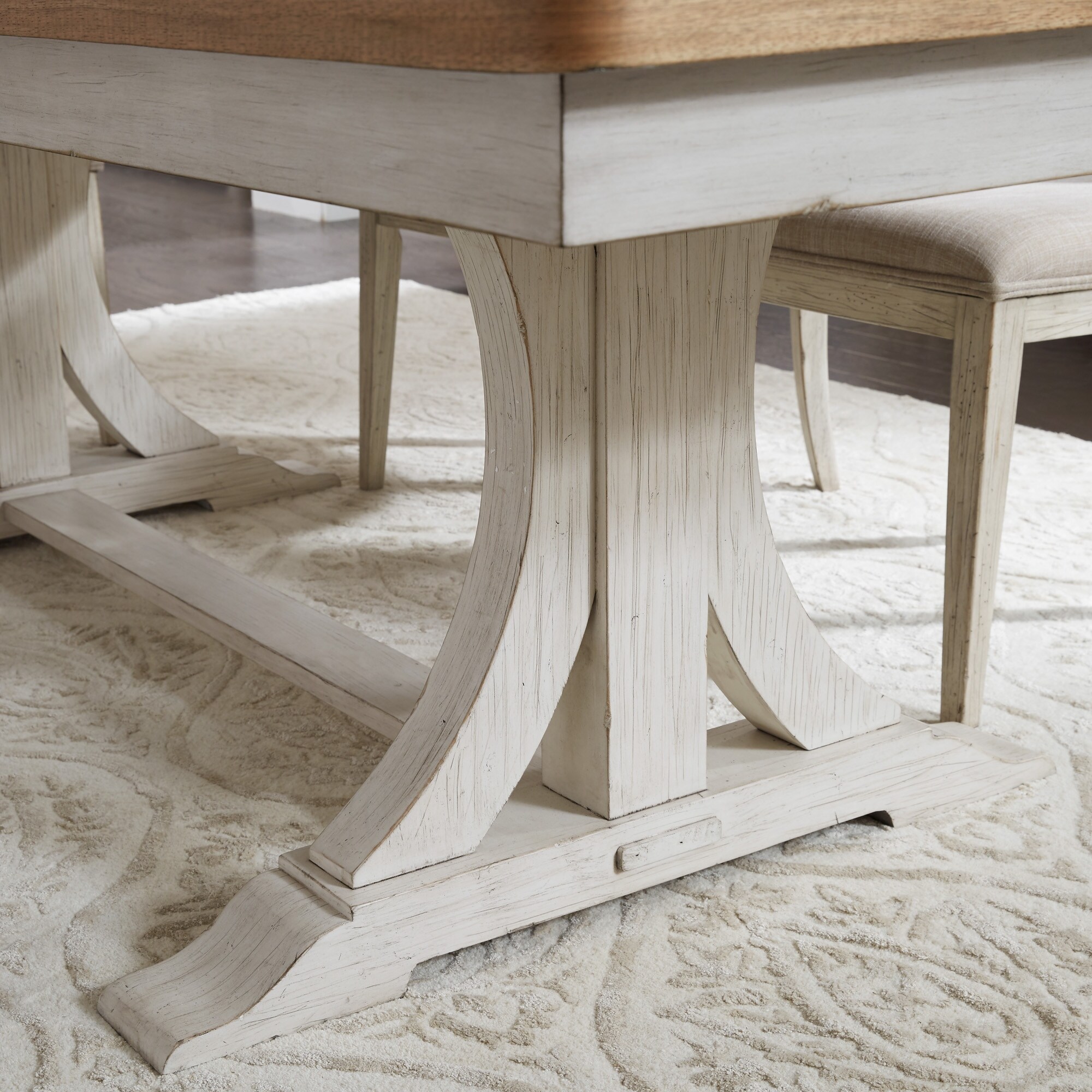 Liberty farmhouse reimagined antique hotsell white extendable dining table