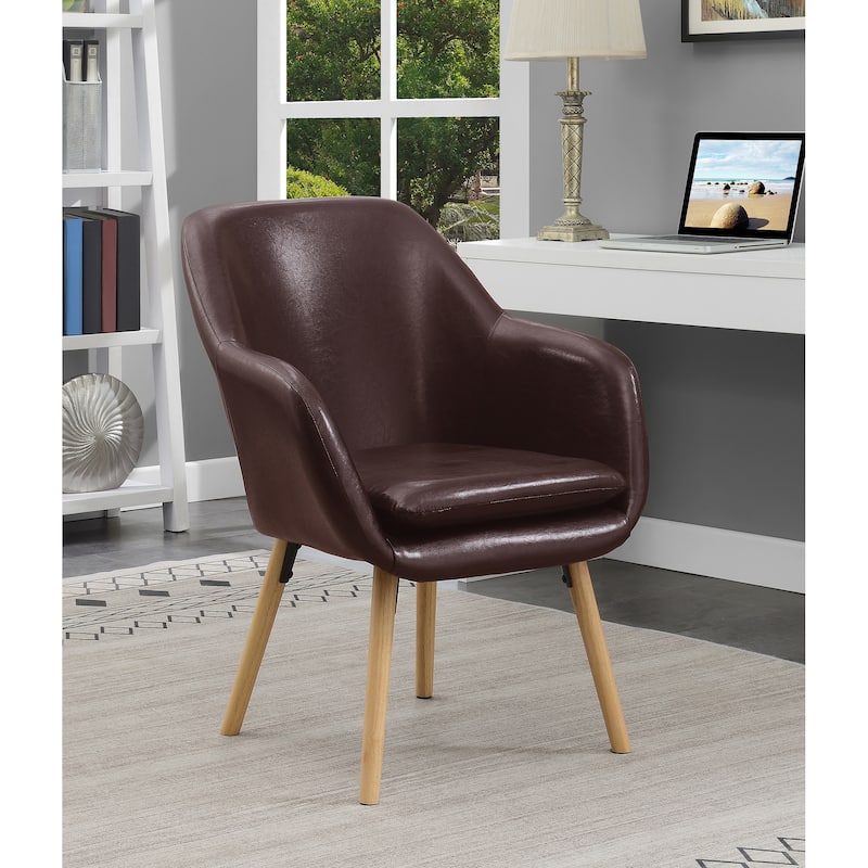 Convenience Concepts Take a Seat Charlotte Wingback Upholstered Accent Armchair - Espresso Faux Leather