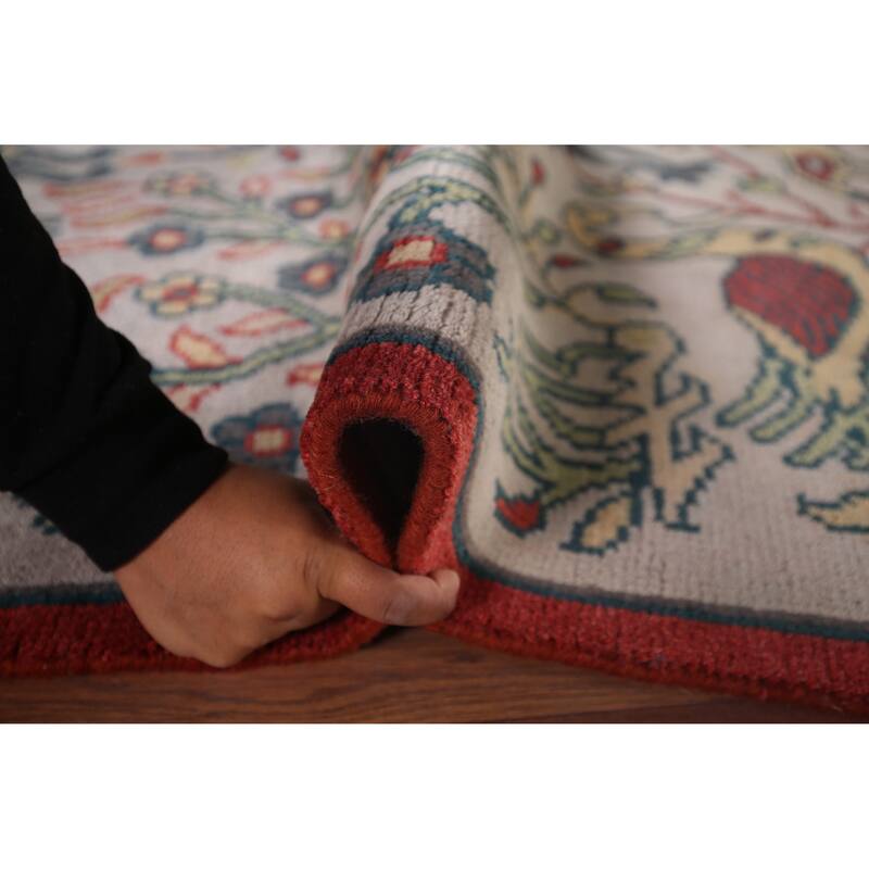 Animal Pictorial Ziegler Indian Rug Hand-Knotted Wool Carpet - 4'1"x 5'10"