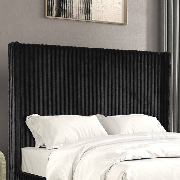 Furniture of America Thinc Modern Chenille High Wingback Platform Bed