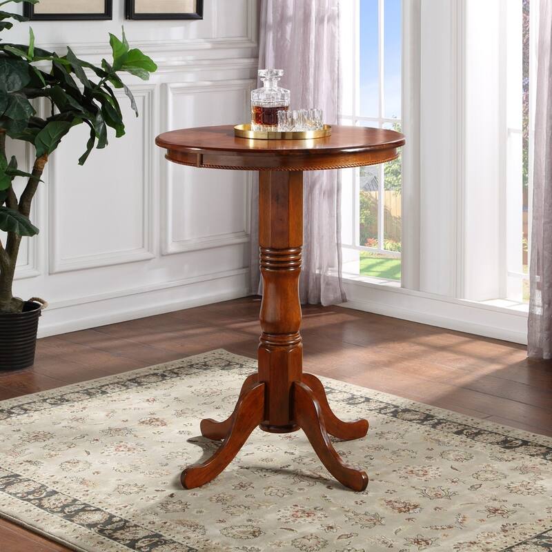 Spectator Round Wood Pub Table - Cherry