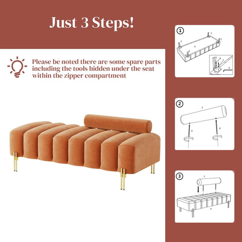 Ouyessir 52.2" Modern Channel Tufted Window Bench with Adjustable Back