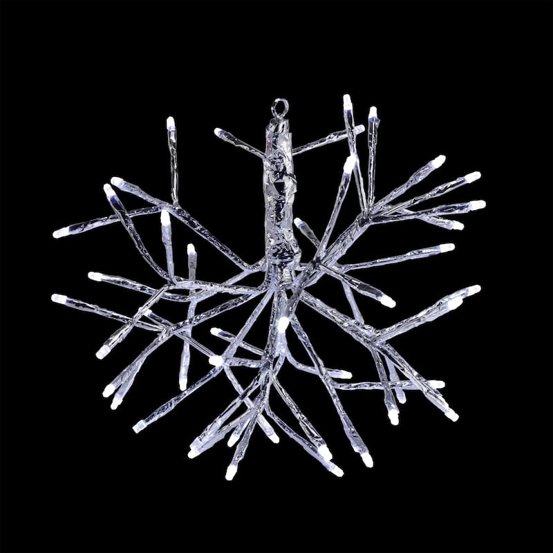 Alpine Corporation 10"H Indoor Christmas Snowflake Ornament with LED Lights