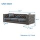 preview thumbnail 3 of 26, 2 Pcs Modern Velvet Living Room Set with Sofa & Loveseat, Jeweled Button Tufted Copper Nails Square Arms, 4 Pillows Included