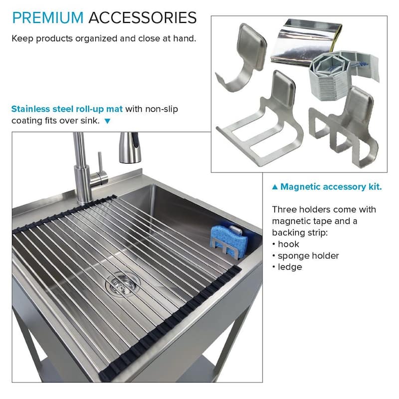 Transolid 24-in W x 22-in D x 35-in H Laundry Sink/Wash Stand All-in-One Kit - 24-in x 22-in